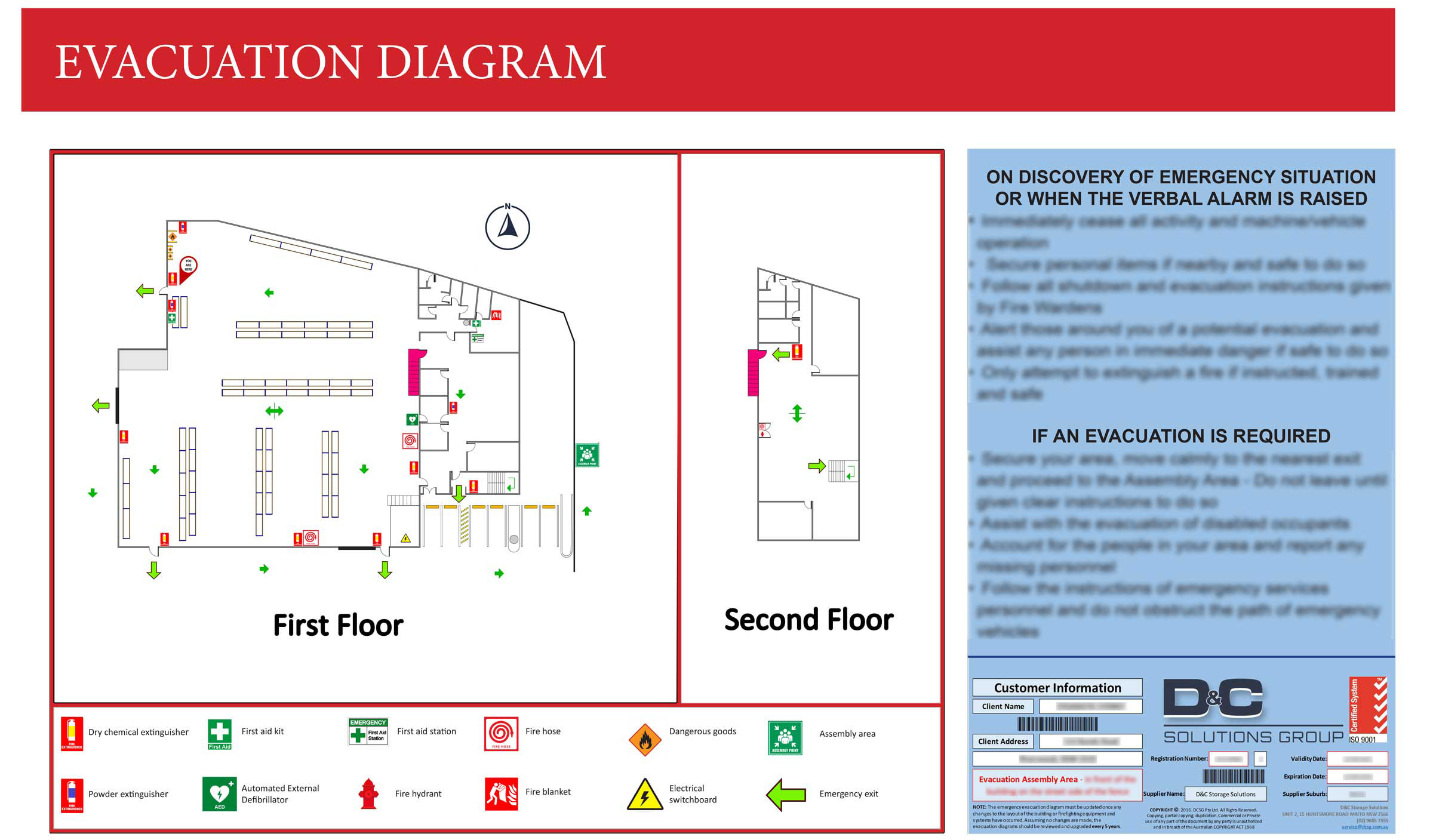 Emergency Evacuation Diagrams D C Storage Solutions